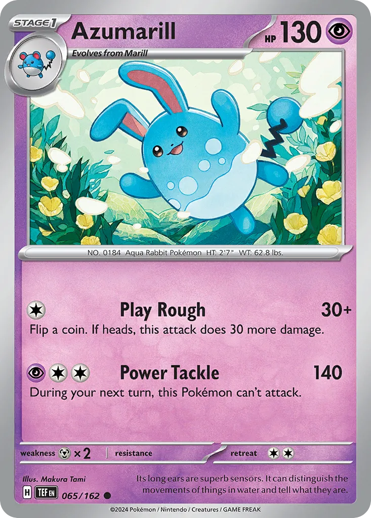 2024 Temporal Forces Azumarill Common #065/162 Common card image