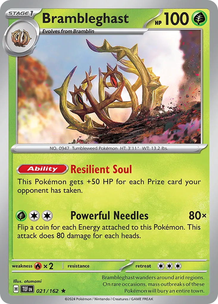 2024 Temporal Forces Brambleghast #021/162 Rare card image