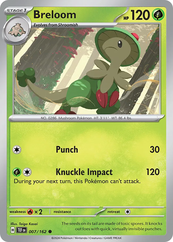 2024 Temporal Forces Breloom Common #007/162 Common card image