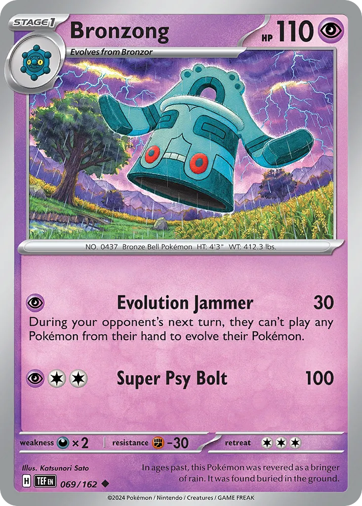 2024 Temporal Forces Bronzong Uncommon #069/162 Uncommon card image
