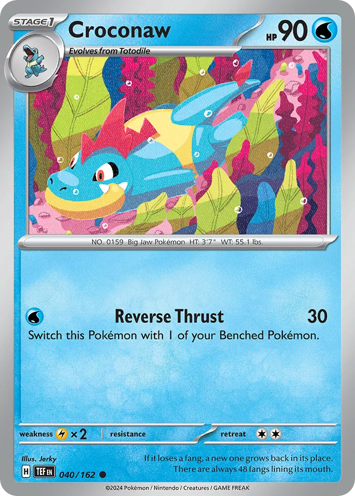 2024 Temporal Forces Croconaw Common #040/162 Common card image