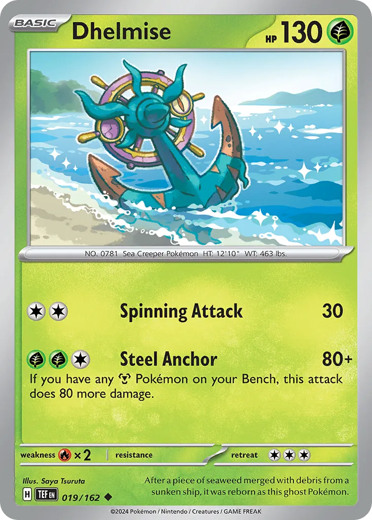 2024 Temporal Forces Dhelmise Uncommon #019/162 Uncommon card image