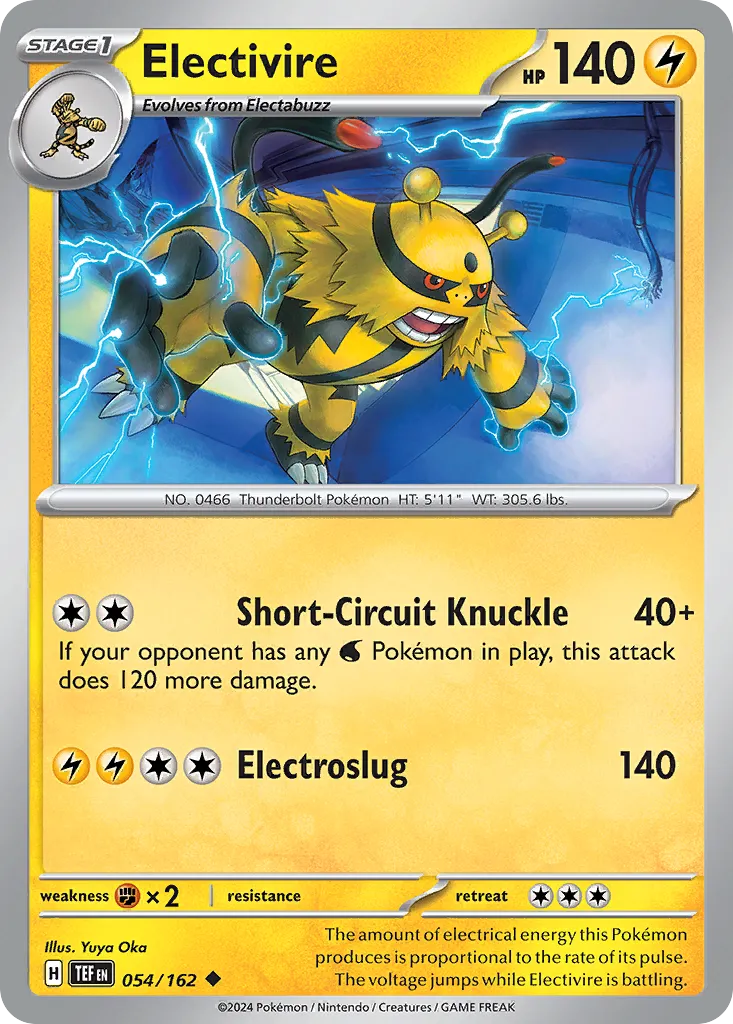 2024 Temporal Forces Electivire Uncommon #054/162 Uncommon card image