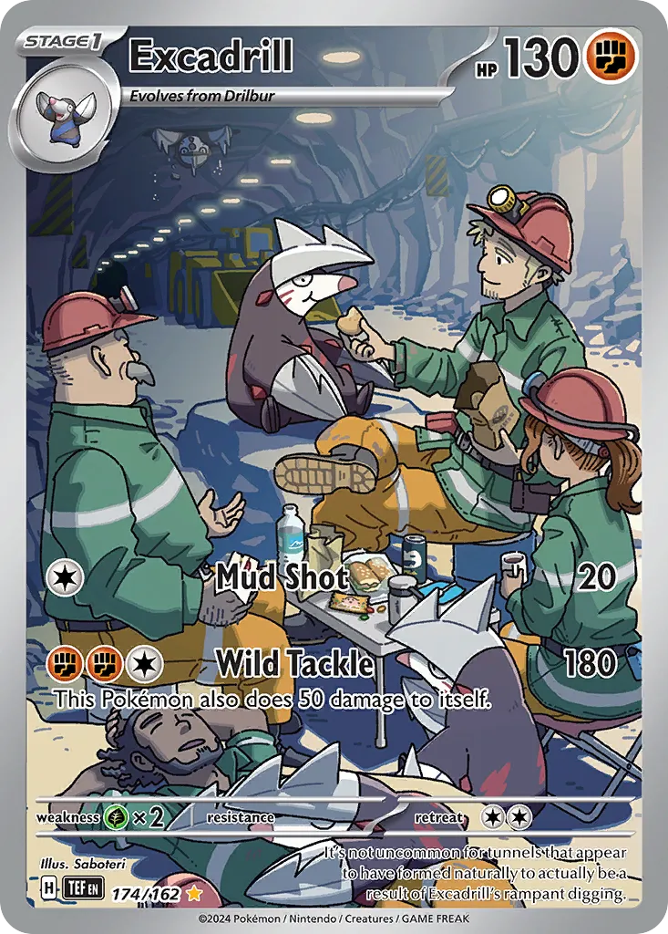 2024 Temporal Forces Excadrill #174/162 Illustration Rare card image