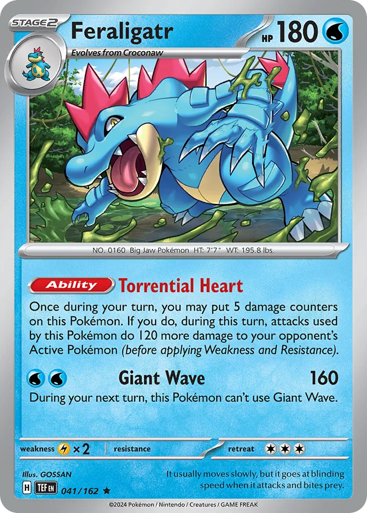 2024 Temporal Forces Feraligatr #041/162 Rare card image