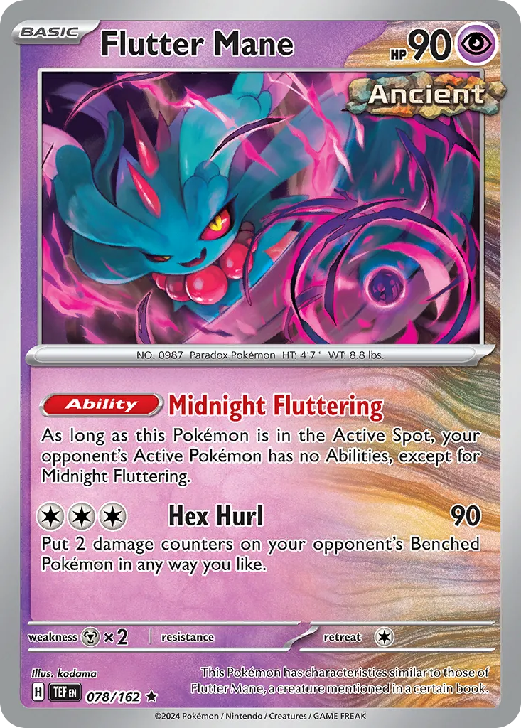 2024 Temporal Forces Flutter Mane Rare #078/162 Rare card image