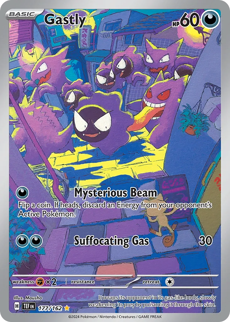 2024 Temporal Forces Gastly #177/162 Illustration Rare card image