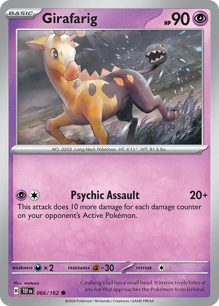 2024 Temporal Forces Girafarig Common #066/162 Common card image