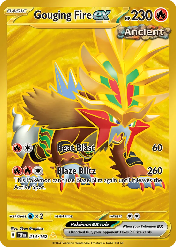 2024 Temporal Forces Gouging Fire ex #214/162 Hyper Rare card image