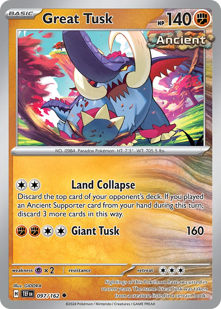 2024 Temporal Forces Great Tusk #096/162 Uncommon card image