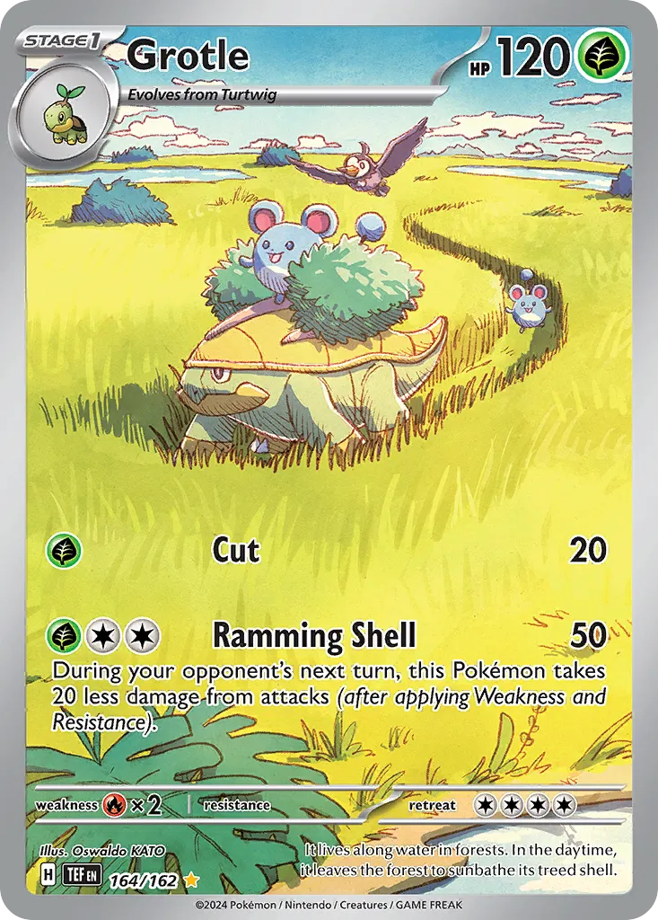 2024 Temporal Forces Grotle #164/162 Illustration Rare card image