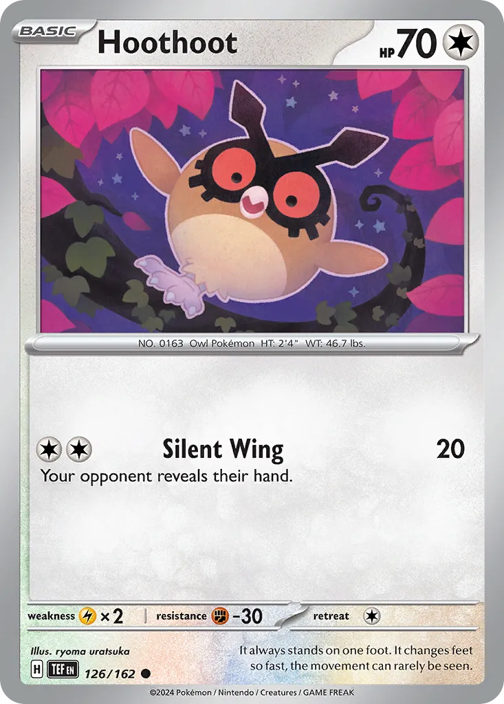 2024 Temporal Forces Hoothoot Common #126/162 Common card image