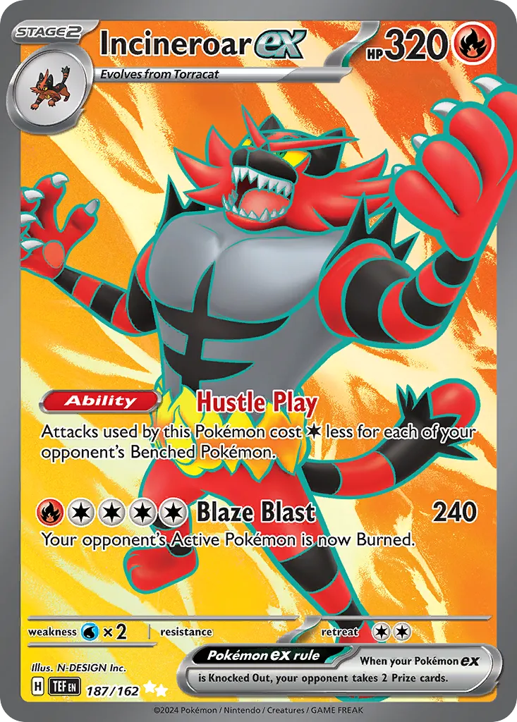 2024 Temporal Forces Incineroar ex #034/162 Double Rare card image