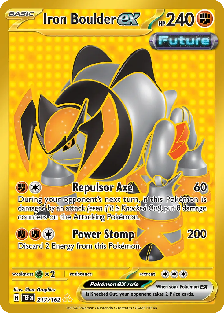 2024 Temporal Forces Iron Boulder ex #192/162 Ultra Rare card image
