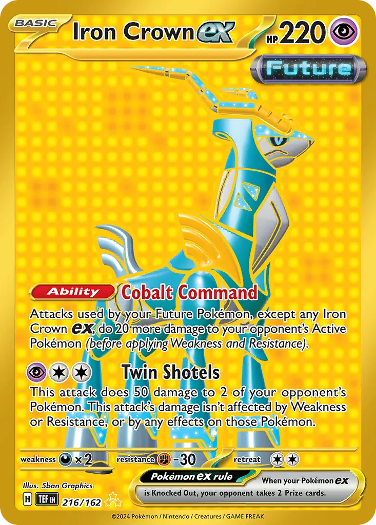 2024 Temporal Forces Iron Crown ex #216/162 Hyper Rare card image