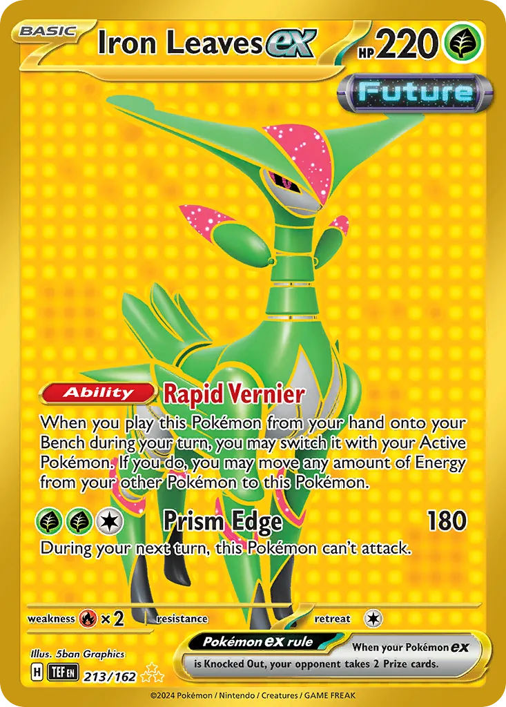 2024 Temporal Forces Iron Leaves ex #213/162 Hyper Rare card image