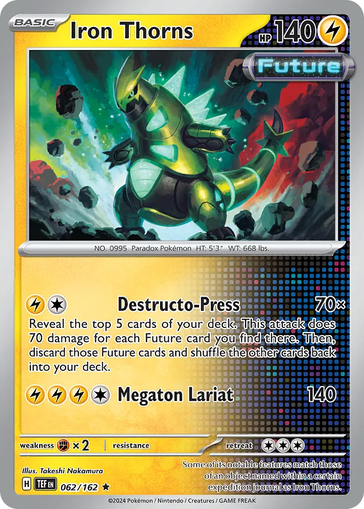 2024 Temporal Forces Iron Thorns Rare #062/162 Rare card image