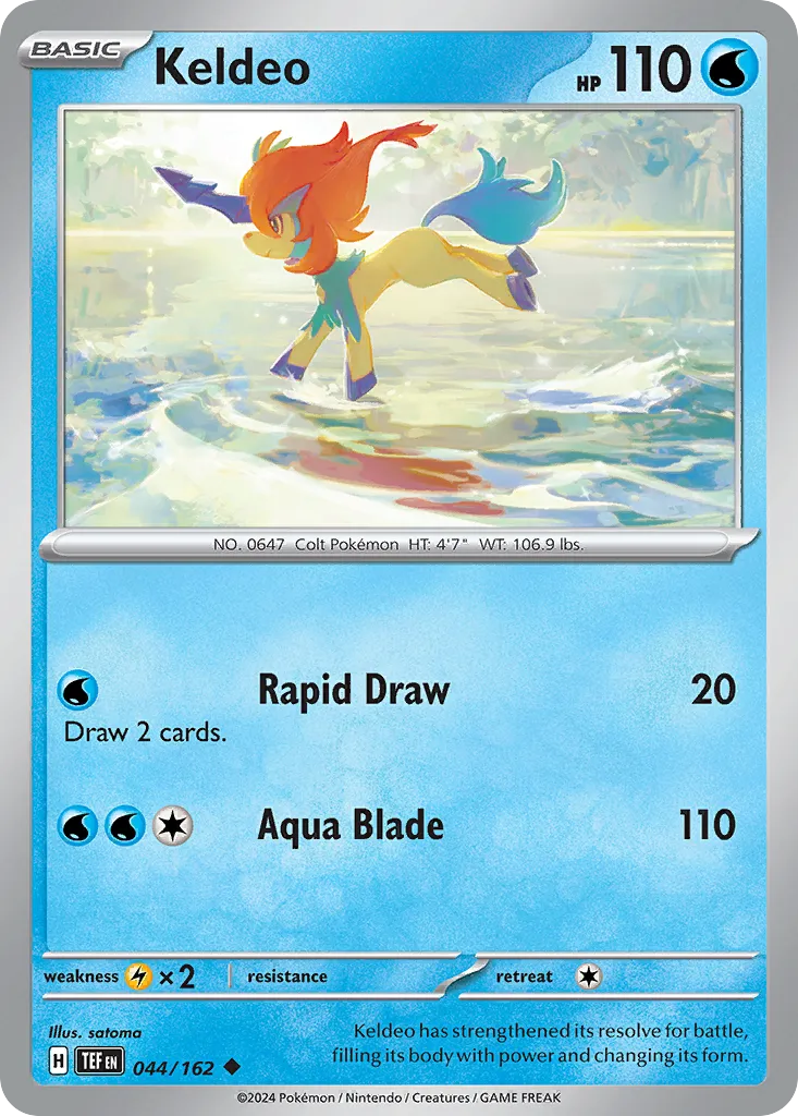 2024 Temporal Forces Keldeo Uncommon #044/162 Uncommon card image