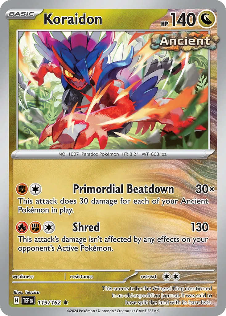 2024 Temporal Forces Koraidon Rare #119/162 Rare card image