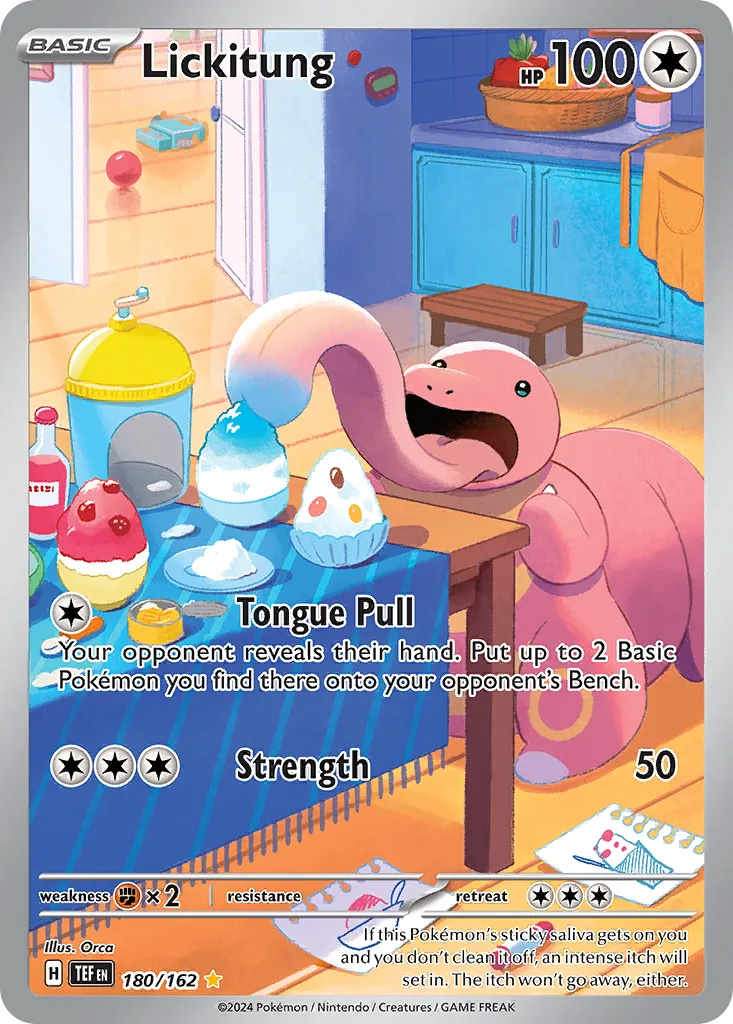 2024 Temporal Forces Lickitung Common #124/162 Common card image