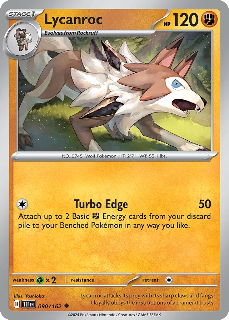 2024 Temporal Forces Lycanroc Uncommon #090/162 Uncommon card image