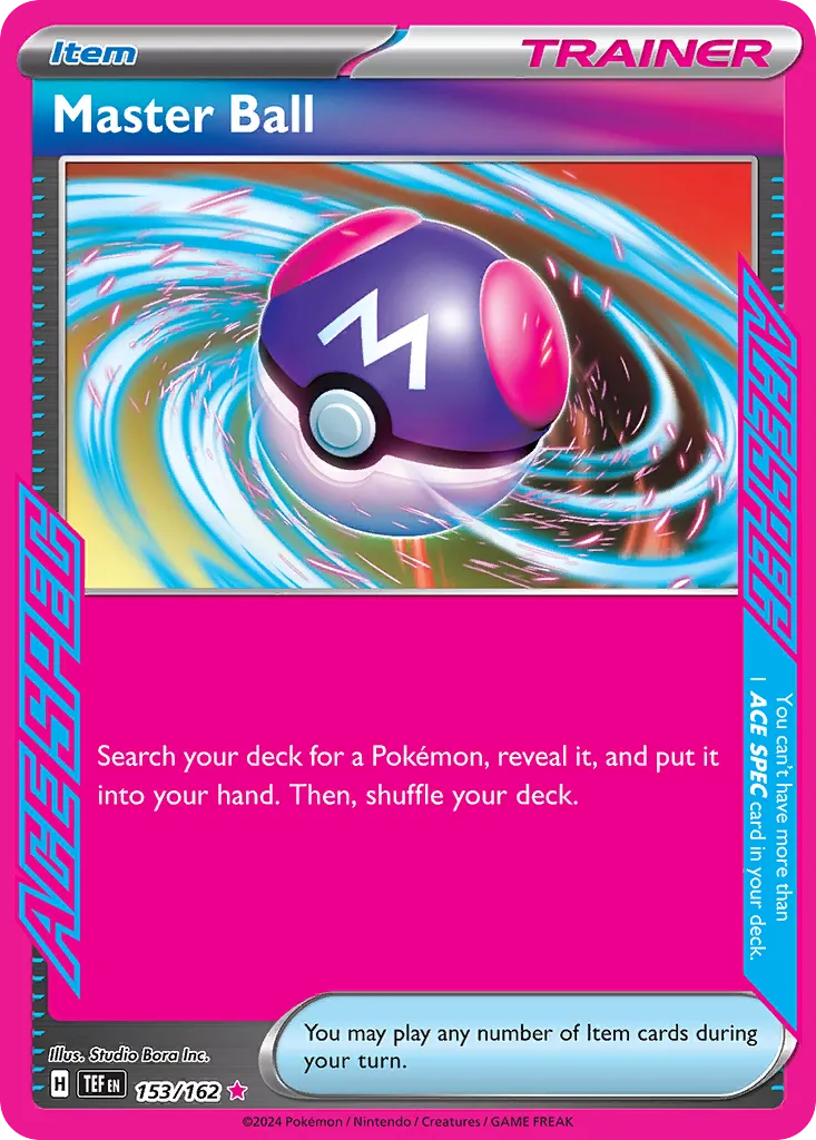 2024 Temporal Forces Master Ball #153/162 ACE SPEC Rare card image
