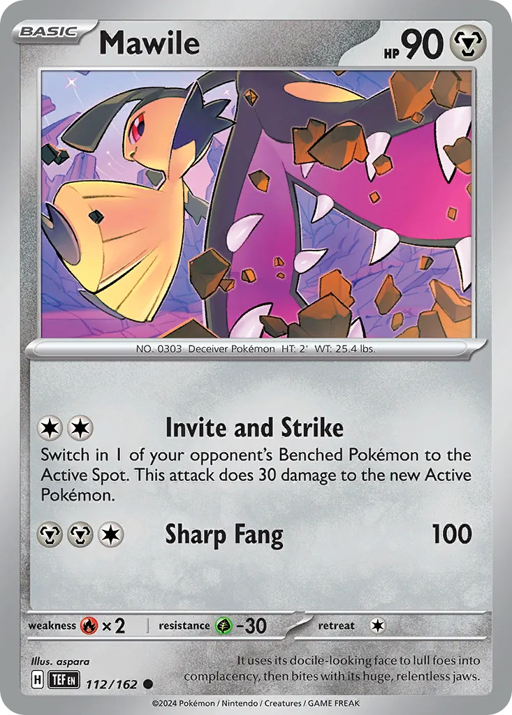 2024 Temporal Forces Mawile Common #112/162 Common card image