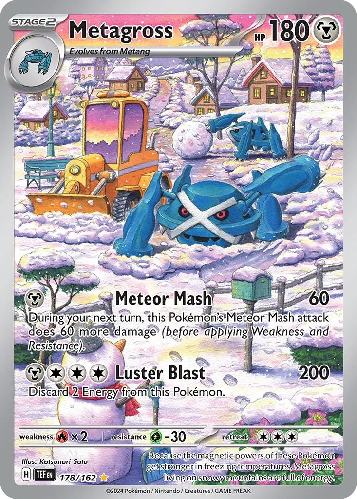 2024 Temporal Forces Metagross #178/162 Illustration Rare card image