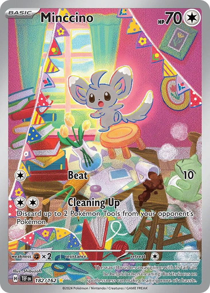 2024 Temporal Forces Minccino #182/162 Illustration Rare card image