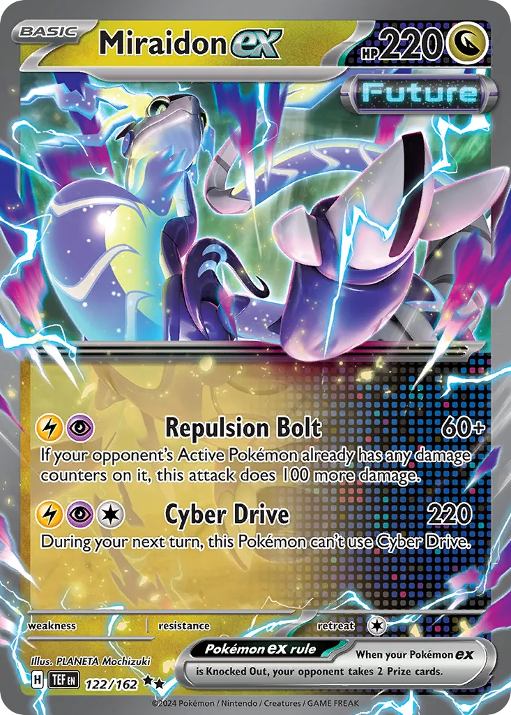 2024 Temporal Forces Miraidon ex #122/162 Double Rare card image
