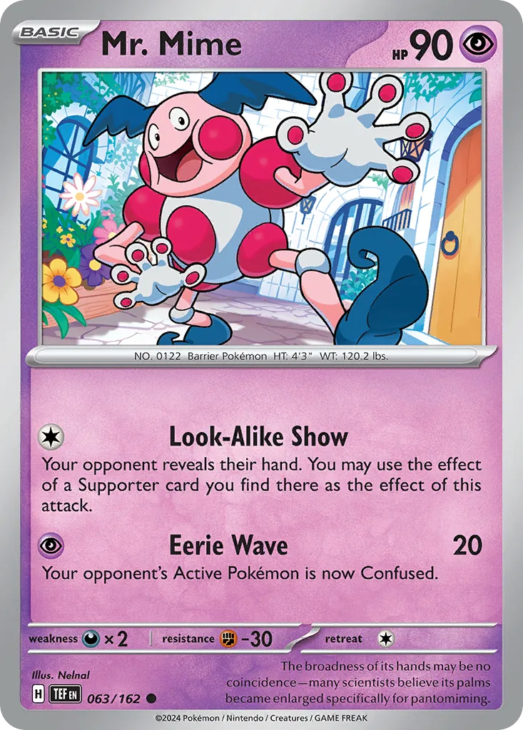 2024 Temporal Forces Mr. Mime Common #063/162 Common card image