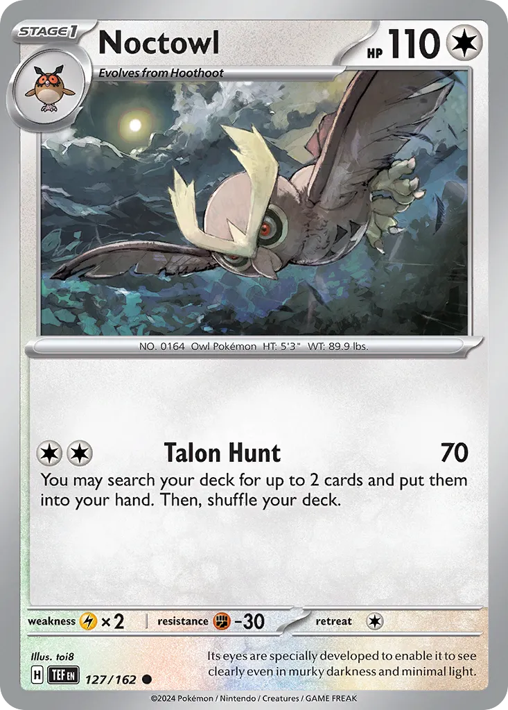 2024 Temporal Forces Noctowl Common #127/162 Common card image