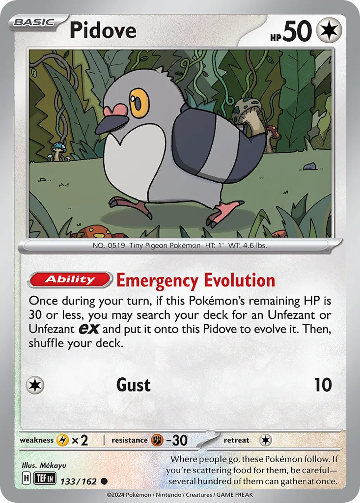 2024 Temporal Forces Pidove Common #133/162 Common card image