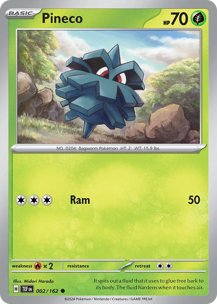 2024 Temporal Forces Pineco Common #002/162 Common card image