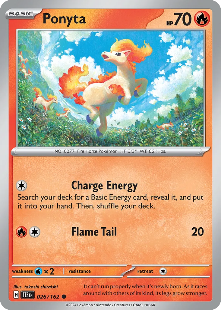 2024 Temporal Forces Ponyta Common #026/162 Common card image
