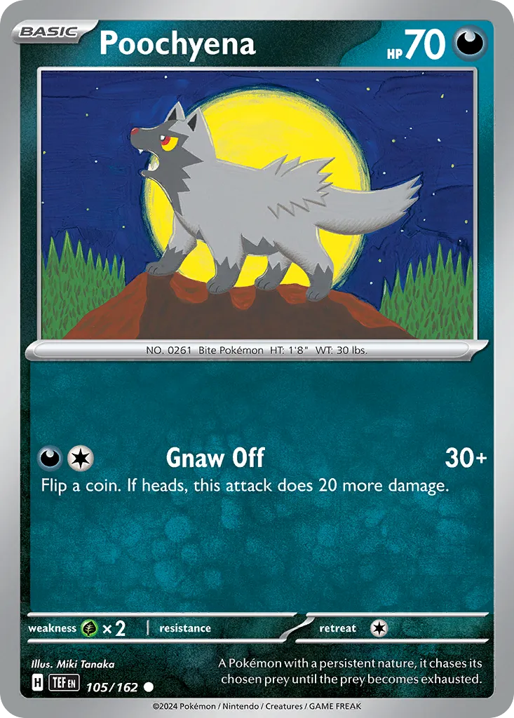 2024 Temporal Forces Poochyena Common #105/162 Common card image