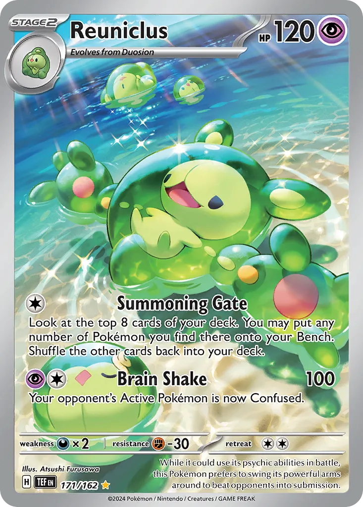 2024 Temporal Forces Reuniclus #171/162 Illustration Rare card image