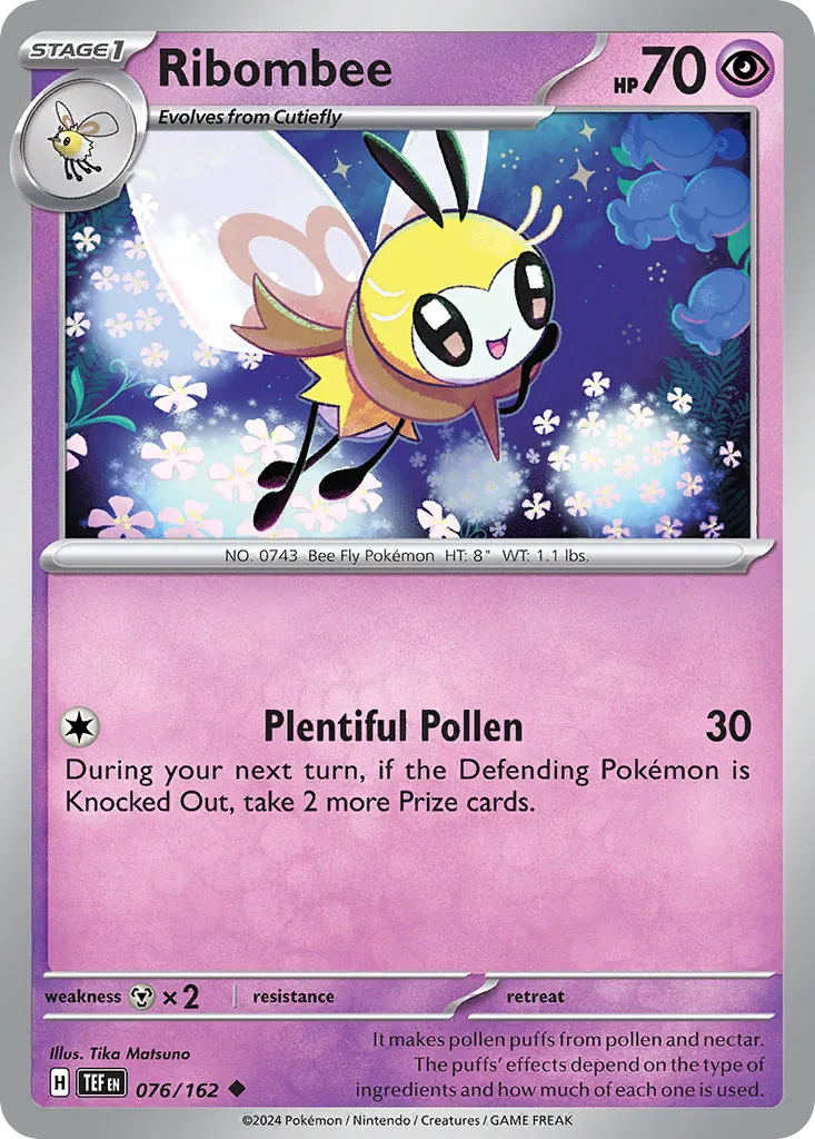 2024 Temporal Forces Ribombee Uncommon #076/162 Uncommon card image