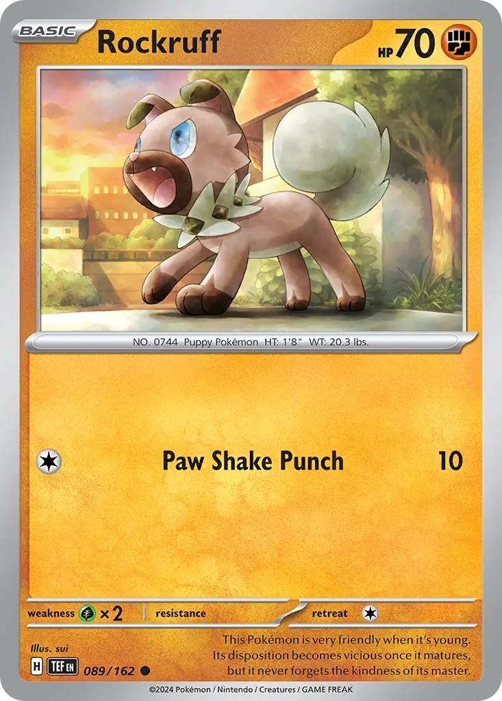2024 Temporal Forces Rockruff Common #089/162 Common card image