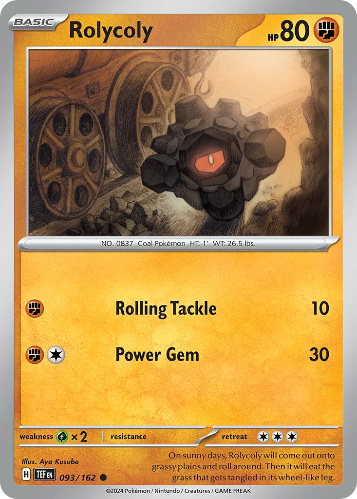 2024 Temporal Forces Rolycoly Common #093/162 Common card image