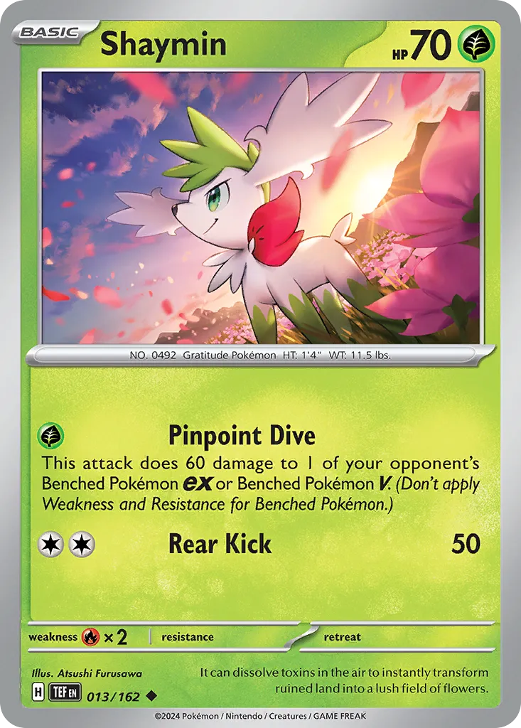 2024 Temporal Forces Shaymin Uncommon #013/162 Uncommon card image