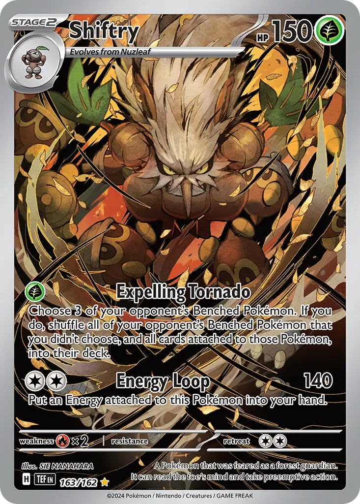 2024 Temporal Forces Shiftry #163/162 Illustration Rare card image