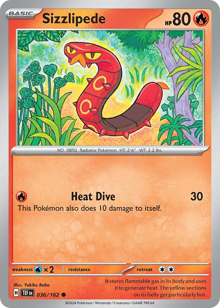 2024 Temporal Forces Sizzlipede Common #036/162 Common card image