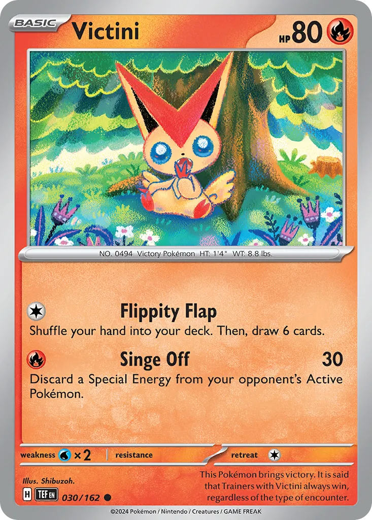 2024 Temporal Forces Victini Common #030/162 Common card image