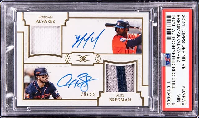 2024 Toffs Definitive Dual Autographed Relic Collection Yordan Alvarez/Alex Bregman #DARAB card image