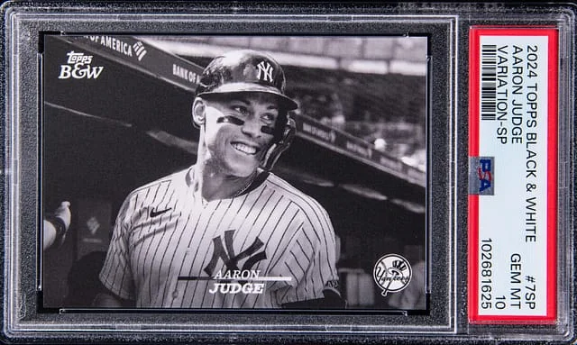 2024 Topps Aaron Judge Black & White Variation Short Print #7-SP card image