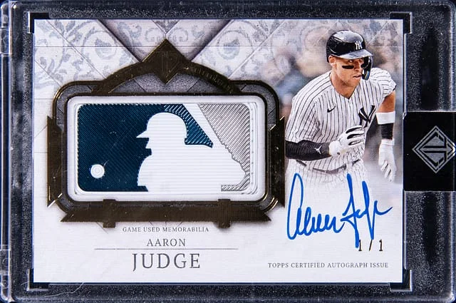 2024 Topps Aaron Judge Transcendent Collection MLB Logo Autograph Patch #MLBAP-AJ card image
