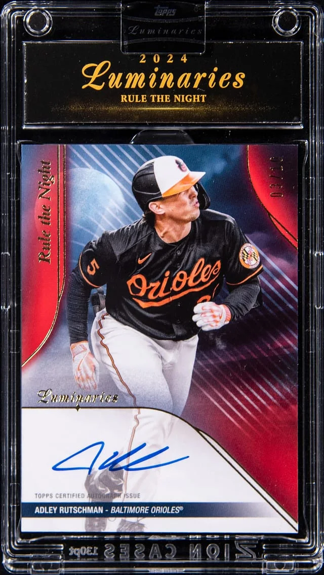 2024 Topps Adley Rutschman Luminaries Rule The Night Autograph Red #RN-ADL card image