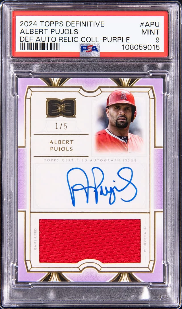 2024 Topps Albert Pujols Definitive Definitive Autograph Relic Collection Purple #APU card image