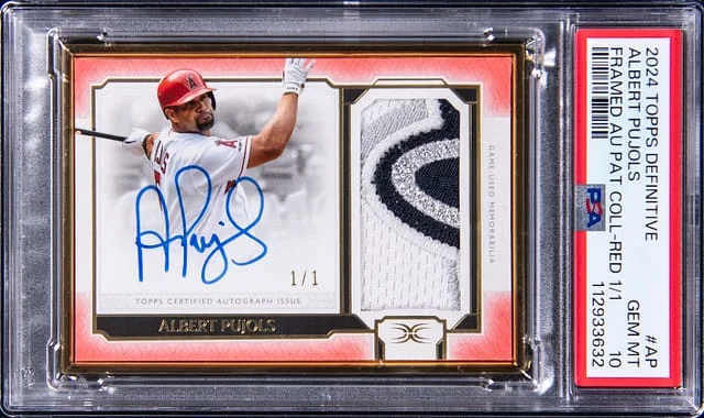 2024 Topps Albert Pujols Definitive Collection Framed Autographed Patch Collection Red #FAPC-AP card image